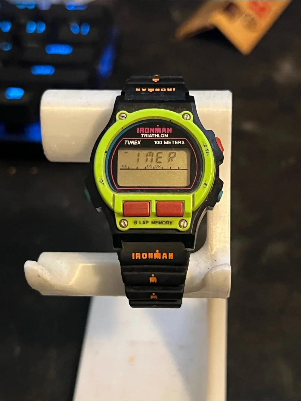 Vintage 90s Timex Ironman Triathlon 8-Lap Watch – Neon Lime Green & Black
